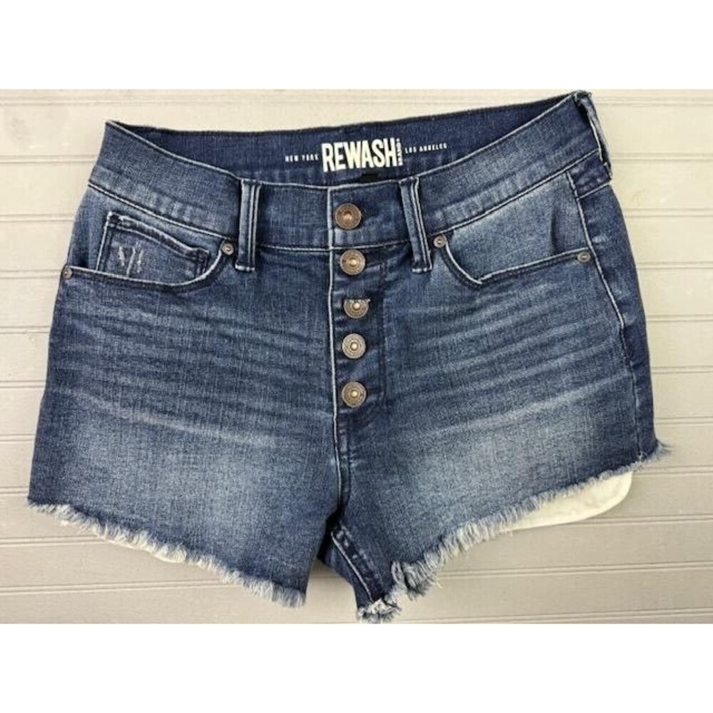 ReWash Size 3 26 Womens Denim Jean Shorts Cut Off Button Fly High Rise Stretch